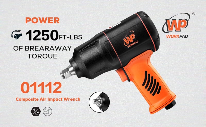WP WORKPAD WORKPAD 1/2-Inch Composite Air Impact Wrench with Twin Hammers, Pneumatic Tools - Image 3